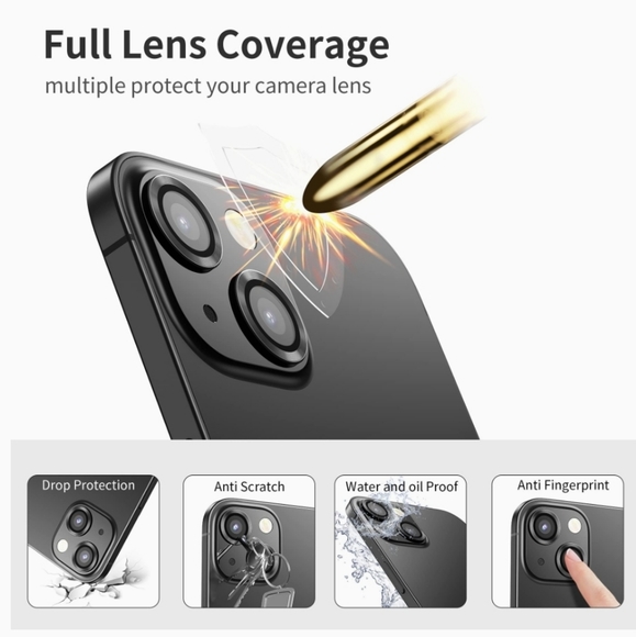 Camera lens tempered glass protector for iPhone 13, iPhone 13 Mini - Picture 2 of 6